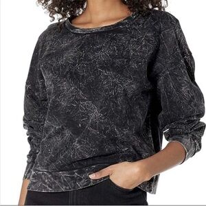 New BB Dakota x Steve Madden Acid Wash Black Pullover Sweatshirt Loungewear